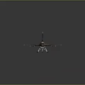 Camouflage Military Jet Airplane With Brown Black Paint And Yellow Tip Tail Fin