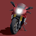 Red Sporty Motorcycle with Bright Headlight Black Seat Yellow Forks and NERODIN Logo