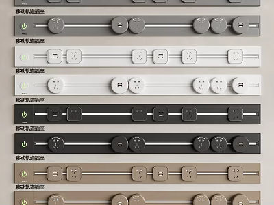 Modern Switch Panels With Various Colors Switches Sockets And Reset Power Buttons 3d model
