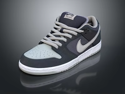 Nike Dark Gray And Light Gray Sneakers With White Sole And Laces 3d model Nike Dark Gray And Light Gray Sneakers With White Sole And Laces 3d model
