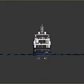 Wooden Boat Elegant Design Sailing On Blue Water Surface With Modern Deck