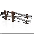 Durable Industrial Metal Support Frame With Brown Brackets And White Pipes