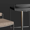 Modern Bar Stool With Chrome Metal Frame And Gray Fabric Seat