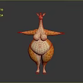 Chubby Cartoon Giraffe Character With Yellow Brown Spots Stretching Arms Standing