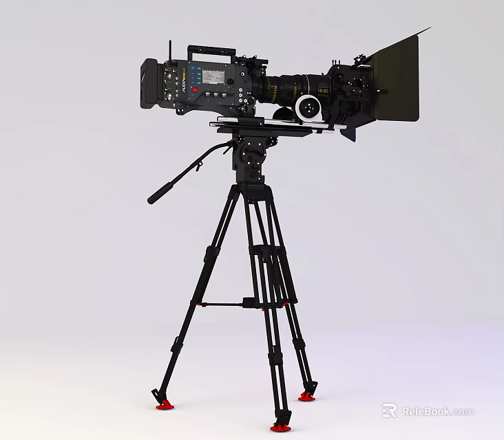 High Quality Professional Digital Camera Mounted On Tripod Stand For Mobile Digital Video Recording 3d model 
