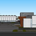 Modern Campus Building Complex Layout With Parking Lots Green Areas And Recreational Spaces