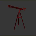 Scenic Natural Landscape View Observed Through Black Telescope On Tripod