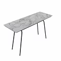 Modern Table With Sleek Marble Top And Sturdy Black Metal Legs For Home Use