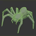 White Spider 3D Model With Detailed Legs Rendered On Dark Background 3d model