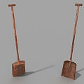 spade iron shovel rusty iron shovel 3d model