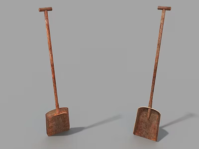 Public Facilities Featuring Two Rusty Shovels For Outdoor Maintenance Purposes 3d model