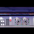 Modern Fitness Gym With Neon Lights Boxing Area Spacious Interior And Workout Equipment