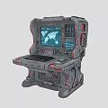 Rugged Industrial Console With World Map Display Screen Keyboard Control Panel And Buttons