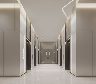 modern elevator hall 3d model