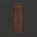 Vintage Mahogany Cabinet With Intricate Carved Double Doors And Decorative Details