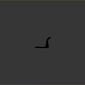 Mysterious Black Lake Creature With Long Neck On Rippled Water Surface