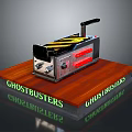Ghostbusters Retro Style Collectible Device On Wooden Base With Branded Text And Controls