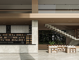 Modern Bookstore Reading Bar Cafe Coffee Book Bar 3d model