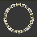 Elegant Gold Bracelet Meticulously Set With Sparkling Transparent Gemstones In Circular Pattern