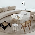 Quiet sofa tea table combination 3d model