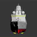 Modern Military Warship With Gray Hull Red Bottom And Advanced Radar Navigation Systems