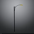Modern Street Lamp Design With Black Pole And Yellow Lampshade