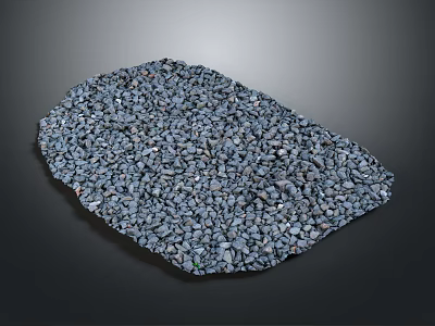 Gray Gravel Terrain With Small Stones And Natural Rough Surface Texture 3d model