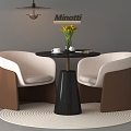 Modern leisure table and chair combination negotiation table and chair combination 3d model