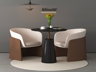 Modern leisure table and chair combination negotiation table and chair combination 3d model