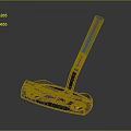 Modern Black Golf Putter With Blue Grip And Brand Logo Design
