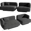 Comfortable Modern Gray Fabric Two Seater Sofa With Soft Pillow And Sturdy Base 3d model