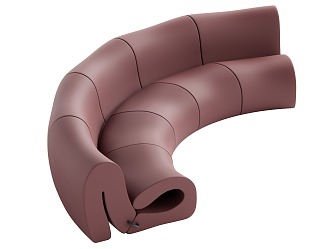 Modern Multiplayer Sofa Curved Sofa 3d model