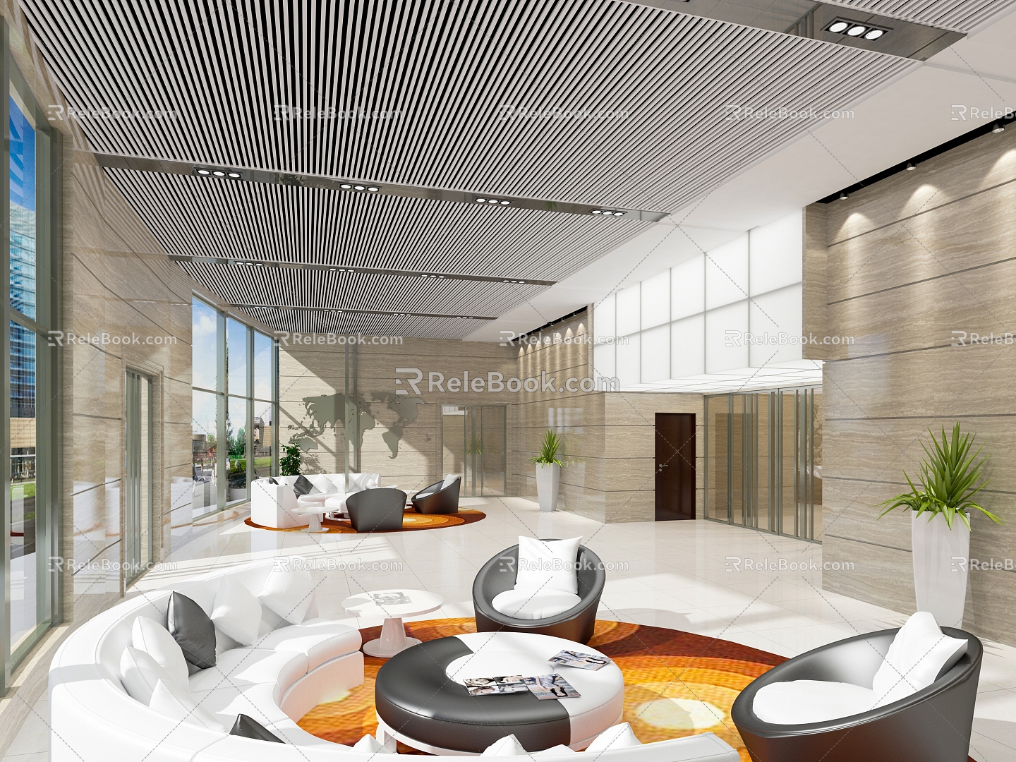 Modern Hotel Hall Simple European Front Desk Reception European Beauty Salon Hall Foot Bath Front Desk Hall Entertainment Club Lobby Reception Front Desk Cashier Hall Restaurant Reception Rest Area 3d model