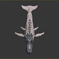 Detailed Biomechanical Whale Model With Skeleton Frame And Metal Components Design