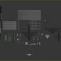 Military Airplane Scale Models With Hangar Warship Trucks And Equipment
