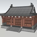 Ancient Chinese Architecture With Gray Tiled Roof Featuring Roof Beasts Red Pillars And Stone Steps