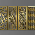 Golden Metal Decorative Partition Screens With Laser Cut Patterns And Various Designs