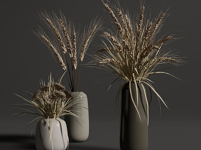 Modern vase floral ornaments combination model