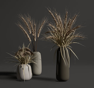 Modern vase floral ornaments combination 3d model