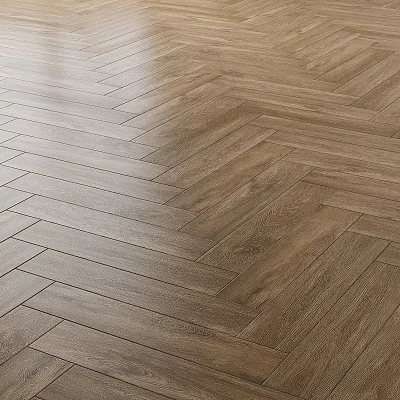 Natural Wooden Floor With Herringbone Pattern For Classic Home Interior Design 3d model