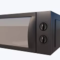 Modern Black Microwave Oven With Glass Door And Control Knobs For Kitchen 3d model