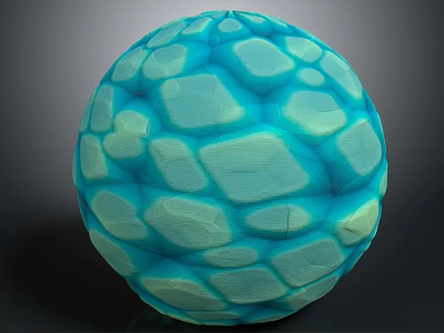 Handcrafted Wood and Stone Spherical Ornament with Detailed Textured Pattern for Interior Design 3d model