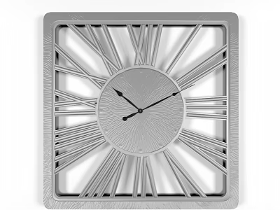 Modern Square Wall Clock With Roman Numerals And Decorative Frame Design 3d model