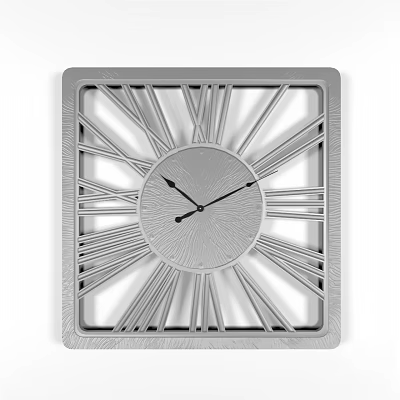 Modern Square Wall Clock With Roman Numerals And Decorative Frame Design 3d model
