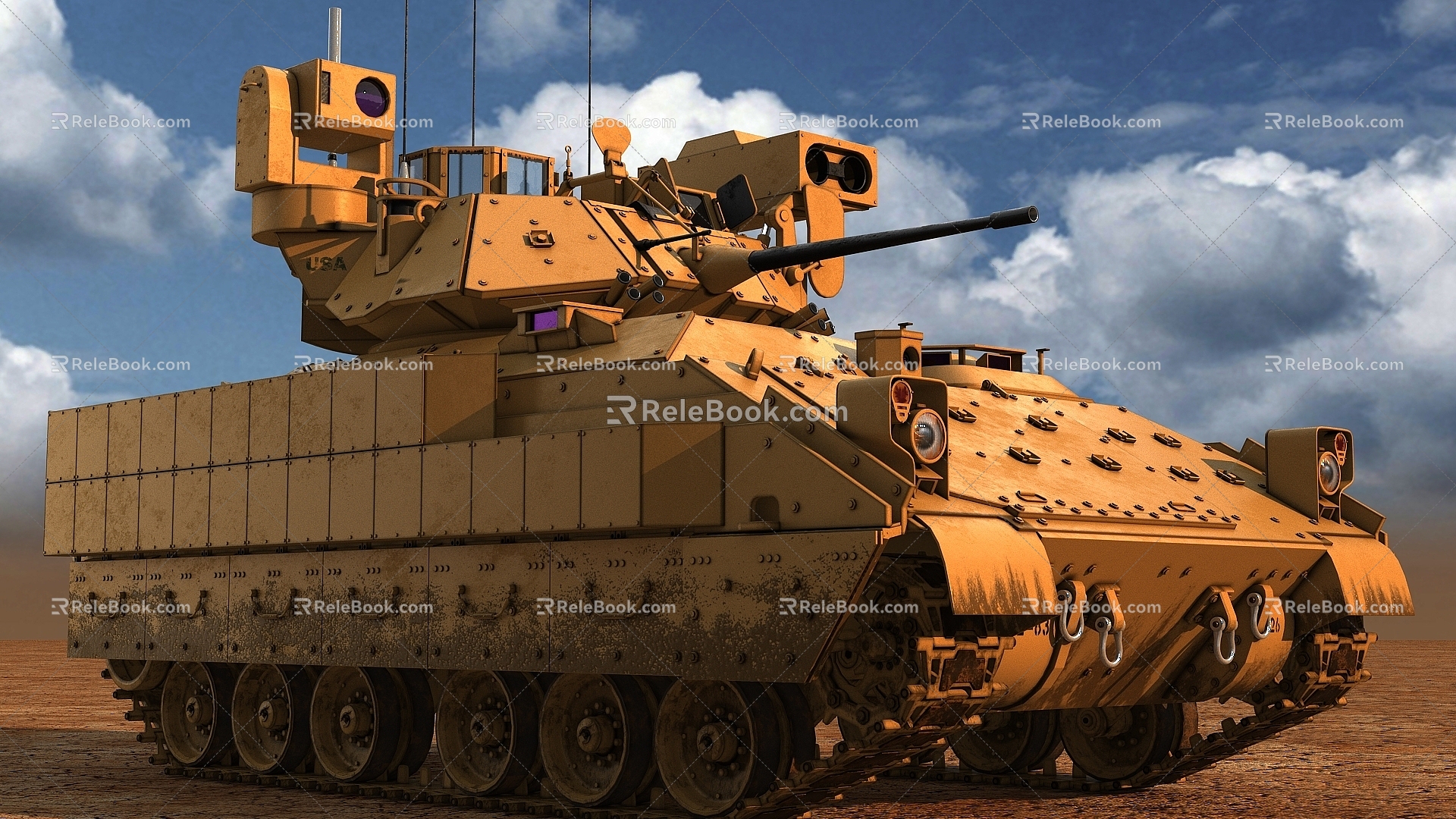 M2A3 Bradley tank fighting vehicle tank military vehicle US military fighting vehicle armored vehicle military vehicle 3d model