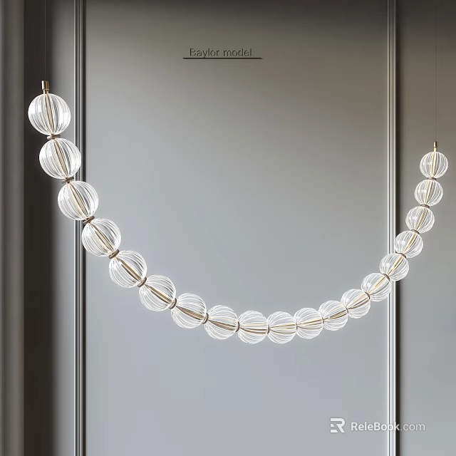 Modern Crystal Bead Chandelier With Gold Accents For Contemporary Interior 3d model 