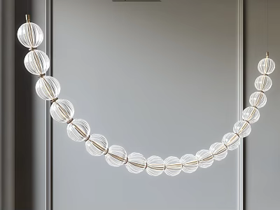 Modern Crystal Bead Chandelier With Gold Accents For Contemporary Interior 3d model