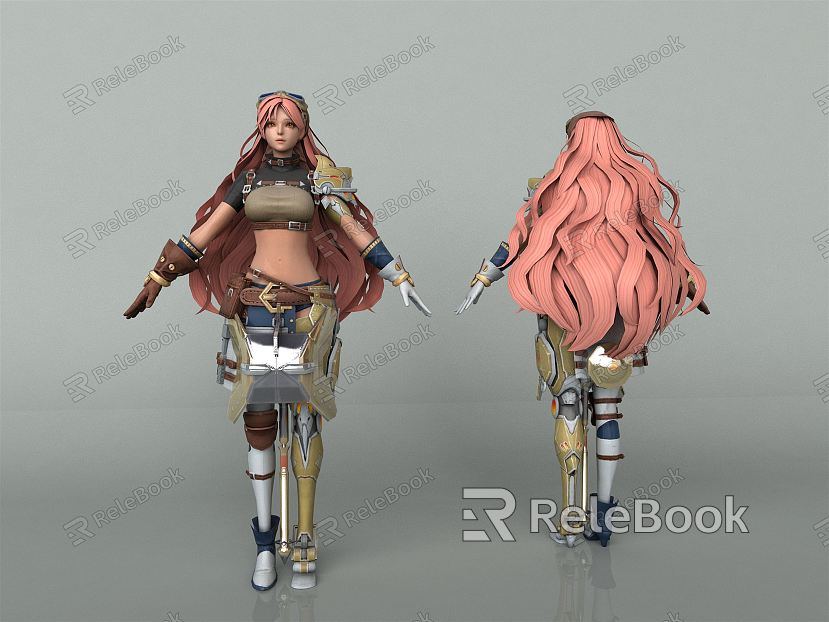 Modern game character game character female character model