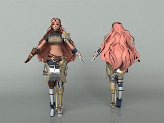 Modern game character game character female character 3d model