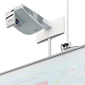 Projection Monitoring System With Projector Displaying Data Charts And Statistics On Whiteboard